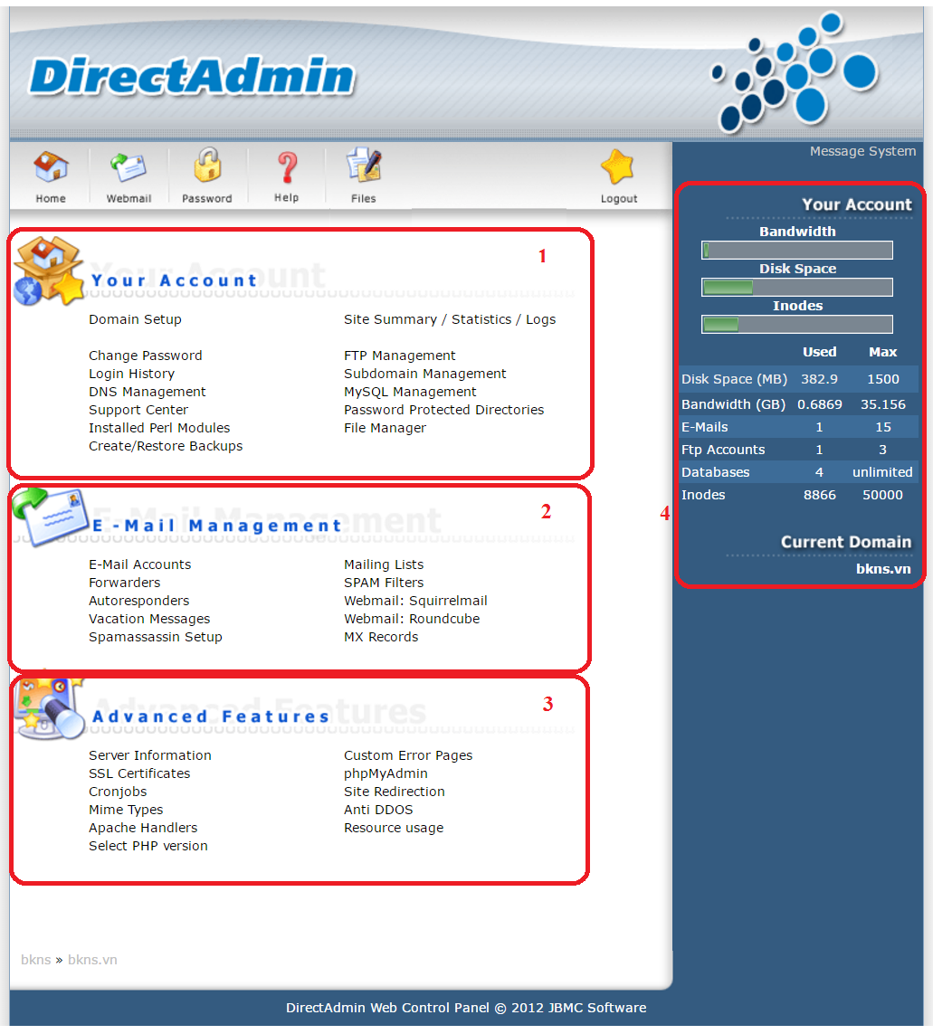 Hướng dẫn sử dụng host DirectAdmin cơ bản